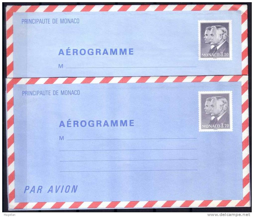 Monaco - Entier Postal - 2 Aérogrammes Différents - Yvert N° 506 & 507 Neufs ** (MNH) - Entiers Postaux