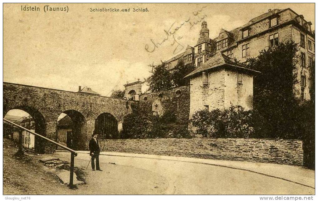 IDSTELN (TAUNUS) CHATEAU ET PONT.....CPA  ANIMEE - Idstein