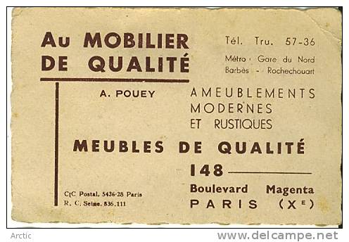 PARIS Carte Boulevard Magenta Au Mobilier De Qualité POUEY - Arrondissement: 10