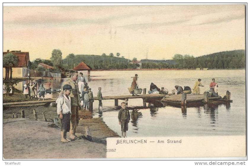 Berlinchen Am Strand Frauen Wäsche Kinder Color Ungeteilte Rückseite Reinicke & Rubin1904 Barlinek Fast TOP-Erhaltung - Pommern