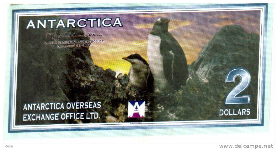 ANTARCTICA $2 DOLLARS PENGUIN BIRD FRONT NZ AIRPLANE TRAGEDY BACK UNC DATED 26-11-1999 READ DECRIPTION !! - Other & Unclassified
