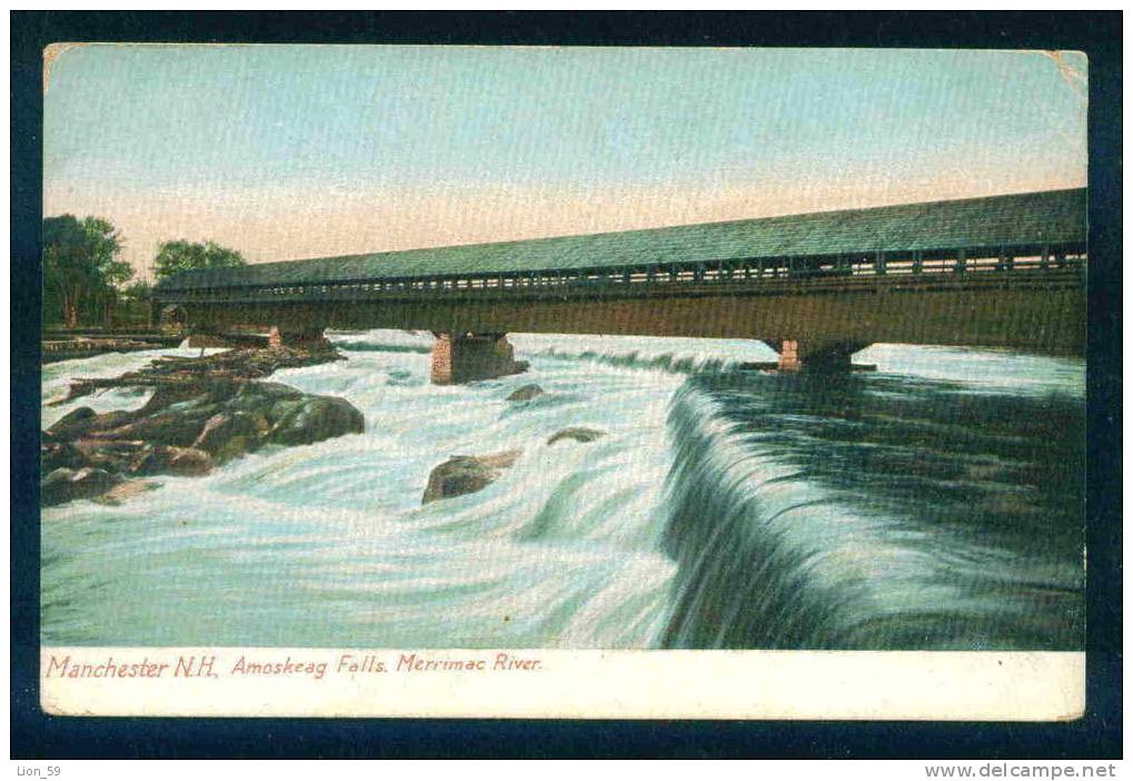 MANCHESTER - MERRIMAC RIVER - AMOSKEAG FALLS - United States Etats-Unis USA 67009 - Manchester