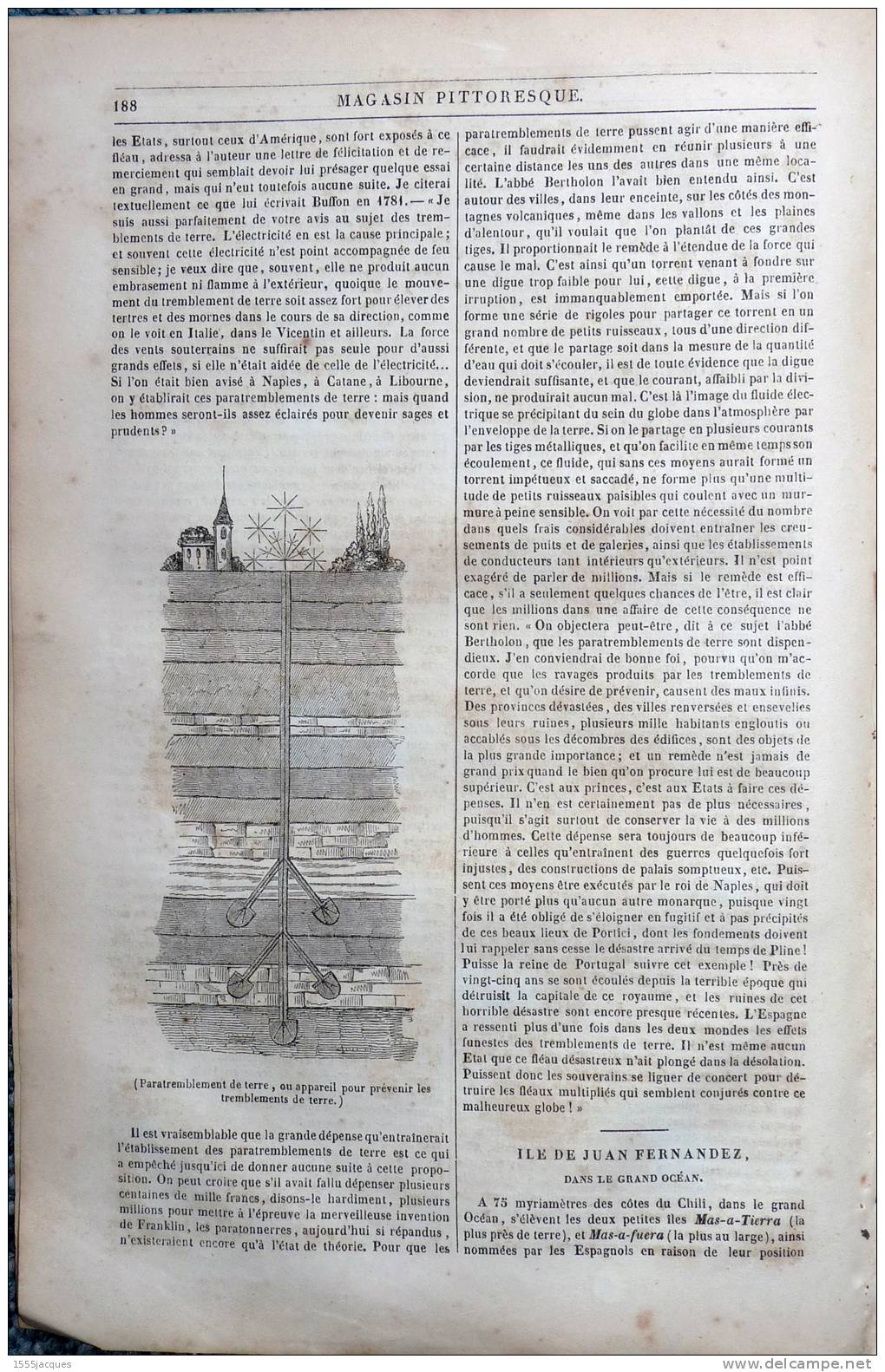 LE MAGASIN PITTORESQUE - JUIN 1842 - N°24 : BALS DE COUR - TREMBLEMENT TERRE - JUAN FERNANDEZ ROBINSON CRUSOE SELKIRK - - 1800 - 1849