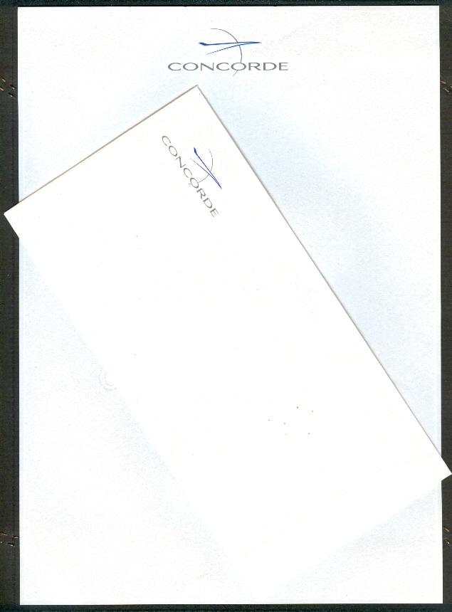Rare Enveloppe Et Papier Lettre A En-tête De L´avion Concorde, Air France (Neuf) Etat Impeccable. - Articles De Papeterie