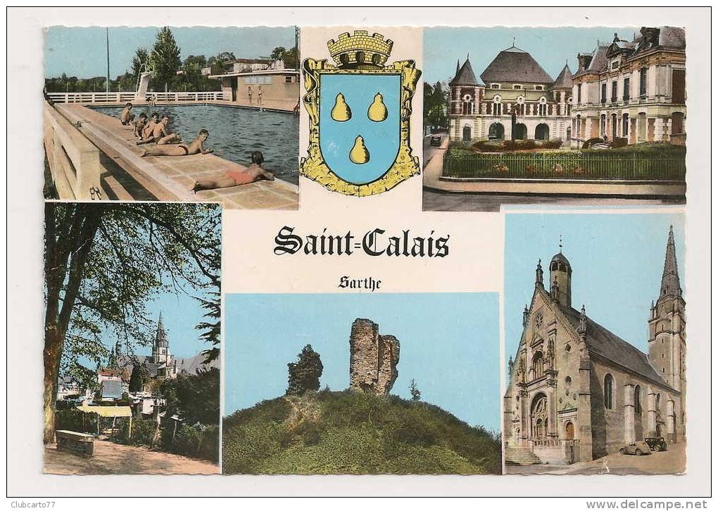 Saint-Calais (72) : 5 Vues Dont La Piscine En 1961 (animée). - Saint Calais