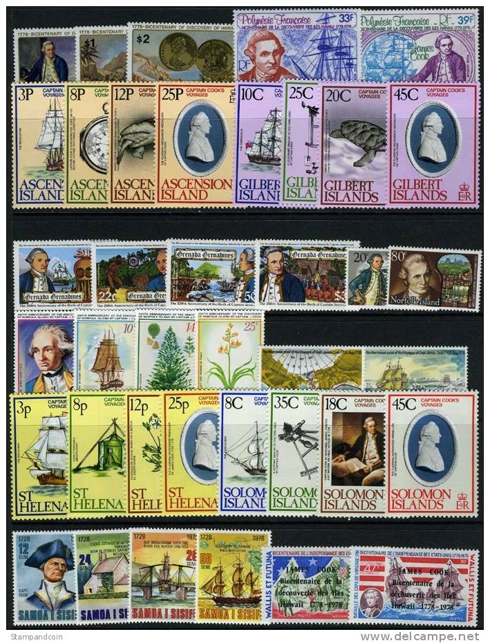 1970s Mint Never Hinged Captain Cook Topical Collection - Explorers