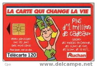 # France 1001A  "AUCHAN ROUGE Tirage ""4.000.000""" 120u So3 09.99 Tres Bon Etat - 1999