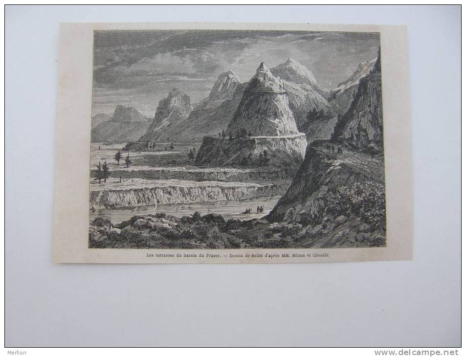 Canada- La Terrasses Du Bassin Du Fraser    - Gravure-engraving 1866 KA439.7 - Prints & Engravings