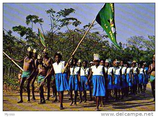 Defile De Jeunes Filles Guides? Photo Tiree En Centrafrique, Drapeau, Fanion - Central African Republic