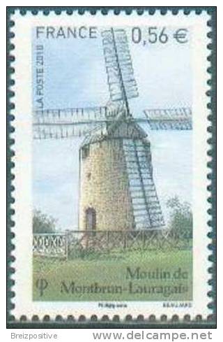 France 2010 - Moulin à Vent De Montbrun Lauragais / Montbrun Lauragais Wind Mill, Languedoc - MNH - Moulins