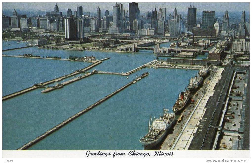 6959    Stati  Uniti    Skyline  And  Navy  Pier  Chicago  Illinois   VG   1969 - Chicago