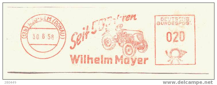 Nice Cut Metermark Tractor; Seit 50 Jahren Wilhelm Mayer, 30-6-1958 - Landbouw