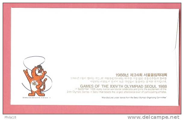 TIMBRE OU REPRODUCTION EN OR GOLD FDC 1° JOUR DU TP N° YVERT 1299  OBLITERATION  DU 25 3 1988 MASCOTTE HODORY CHAT - Summer 1988: Seoul