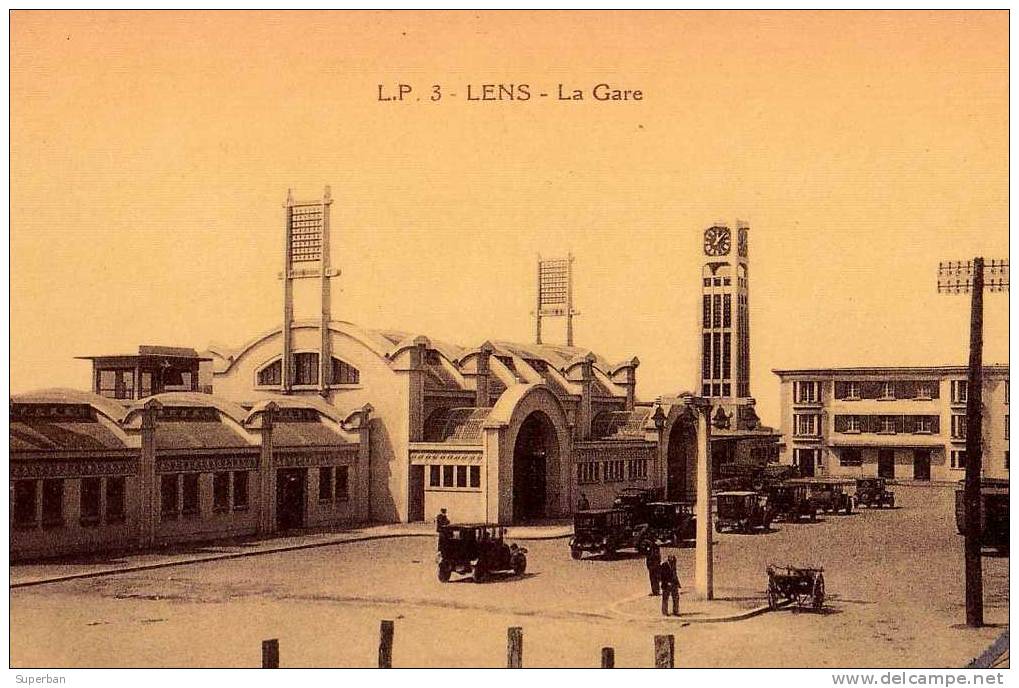 LENS : LA GARE - HOTEL DE FLADRE / RESTAURANT... - ANNE: ENV. 1920 - 1930 (f-002) - Lens