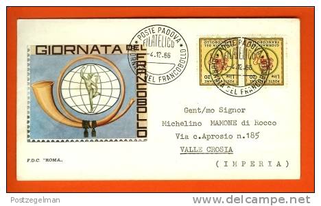 ITALY 1966 FDC With Address Day Of The Post 1219 - FDC