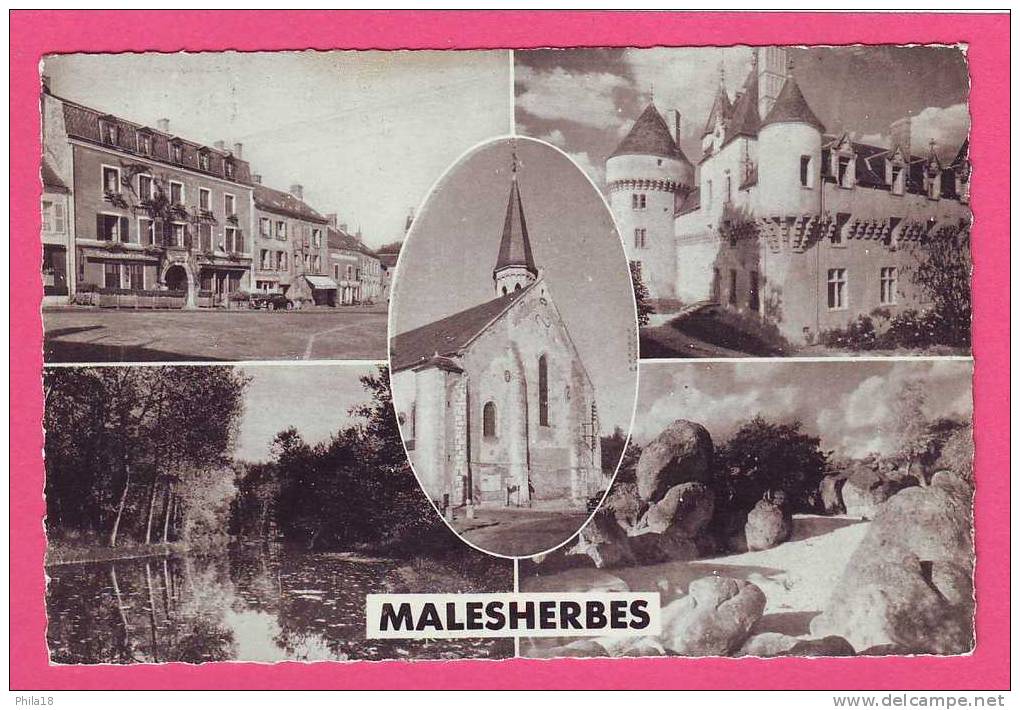 MALESHERBES PLACE DE LA MAIRIE CHATEAU DE ROUVILLE BORDS DE L´ESSONNE LES ROCHES L´EGLISS - Malesherbes