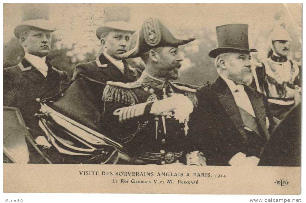 CPA EVENEMENT Visite Des Souverains Anglais à Paris En 1914 - Le Roi Georges V Et M. Poincaré - Receptions
