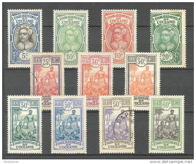 French Oceania  1922 Mi. 52-55, 57-63 Tahitians Lot MH / Used - Other & Unclassified