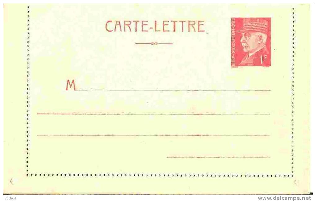 SUPERBE CARTE LETTRE 1941 + Pétain Type Hourriez  Y. & T. N° 514 - Letter Cards