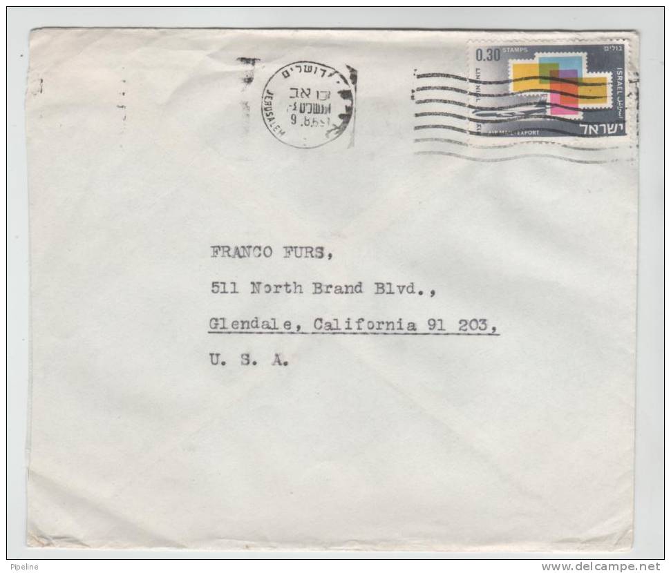 Israel Cover Sent Air Mail To USA Jerusalem 9-8-1969 - Briefe U. Dokumente