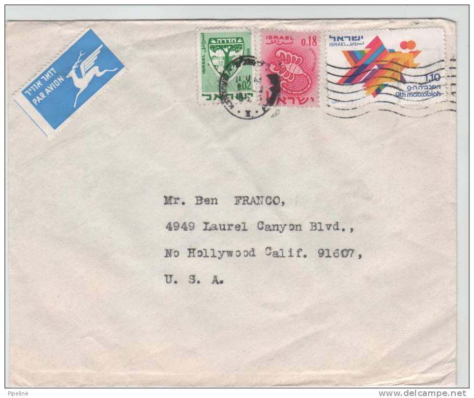 Israel Cover Sent Air Mail To USA Jerusalem - Covers & Documents