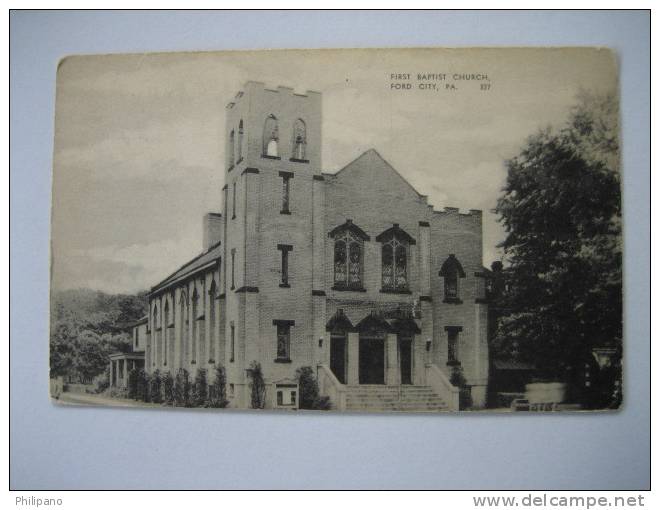 Ford City Pa    First Baptist Church    Vintage B& W - Lancaster