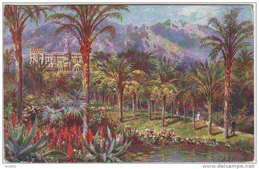 MONTE CARLO . LES JARDINS Et VUE DE L'HOTEL RIVIERA-PALACE Par Henry B.WINBUSH . OILETTE. Serie992 N:117. - Wimbush