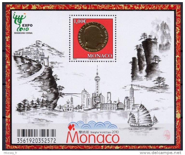 Monaco 2010 - Exposition Universelle De Shangaï - Feuillet - 2010 – Shanghai (China)