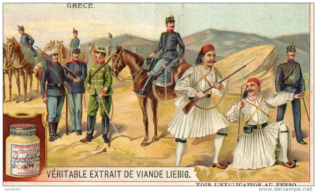 CHROMO PUBLICITAIRE LIEBIG Armée De La Grèce Militaires - Liebig