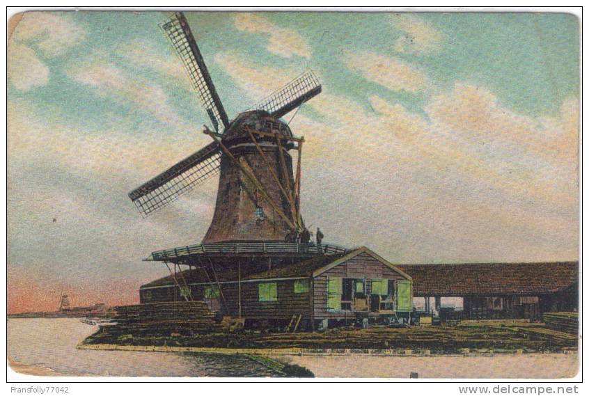 NETHERLANDS - NORD HOLLAND - ZAANDAM - HOUTZAAGMOLEN - Saw Mill - MEN ON PLATFORM - CIRCA 1900-05 - Zaandam