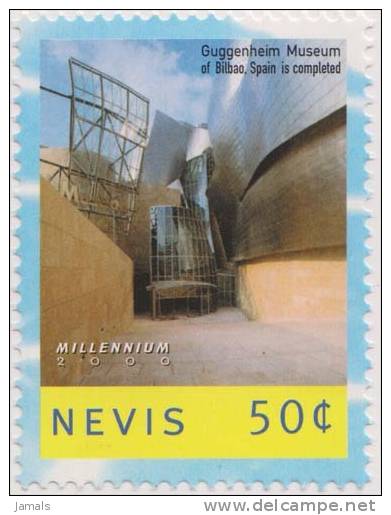 Guggenheim Museum Of Bilbao Is Completed, Architecture, MNH, Nevis - West Indies