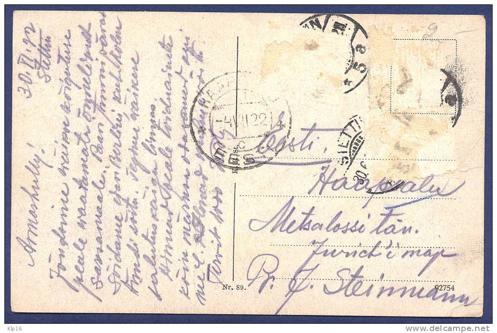 POLAND,GERMANY,STETTIN,AU   GUSTAPLATZ,OLD   PC 1922 - Polen