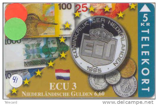 Danemark ECU NEDERLAND PAYS-BAS (41) PIECES ET MONNAIES MONNAIE COINS MONEY PRIVE 1.200 EX. * BIRD * OISEAU - Stamps & Coins