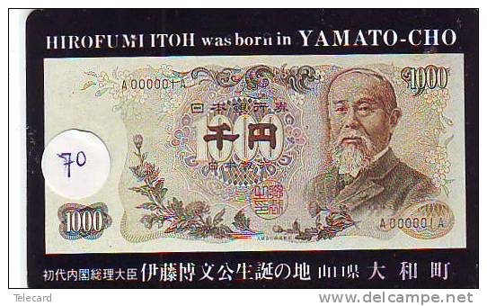 TARJETA TELECARTE JAPAN  Billet De Banque (70) Bank Note  Bills  Notes  Money  Banknote Bill  Banknotes Bankbiljet Japan - Sellos & Monedas