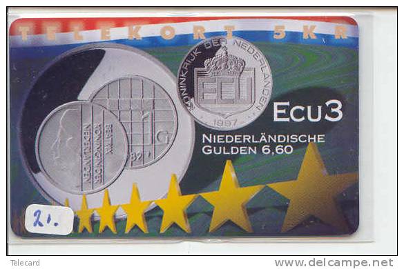 Denmark ECU NEDERLAND (21) PIECES ET MONNAIES MONNAIE COINS MONEY PRIVE 600 EX - Sellos & Monedas