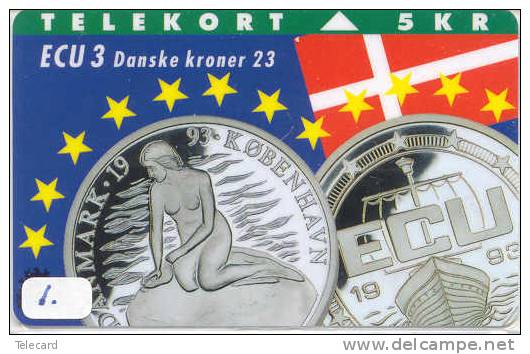 Denmark ECU DANMARK (1) PIECES ET MONNAIES MONNAIE COINS MONEY PRIVE 11.000 EX - Sellos & Monedas