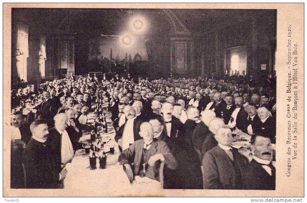 BELGIQUE - Congrès Des Receveurs Cnaux De Belgique - Septembre 1920 - Vue De La Salle Du Banquet à L'hôtel Van Bree - Bree