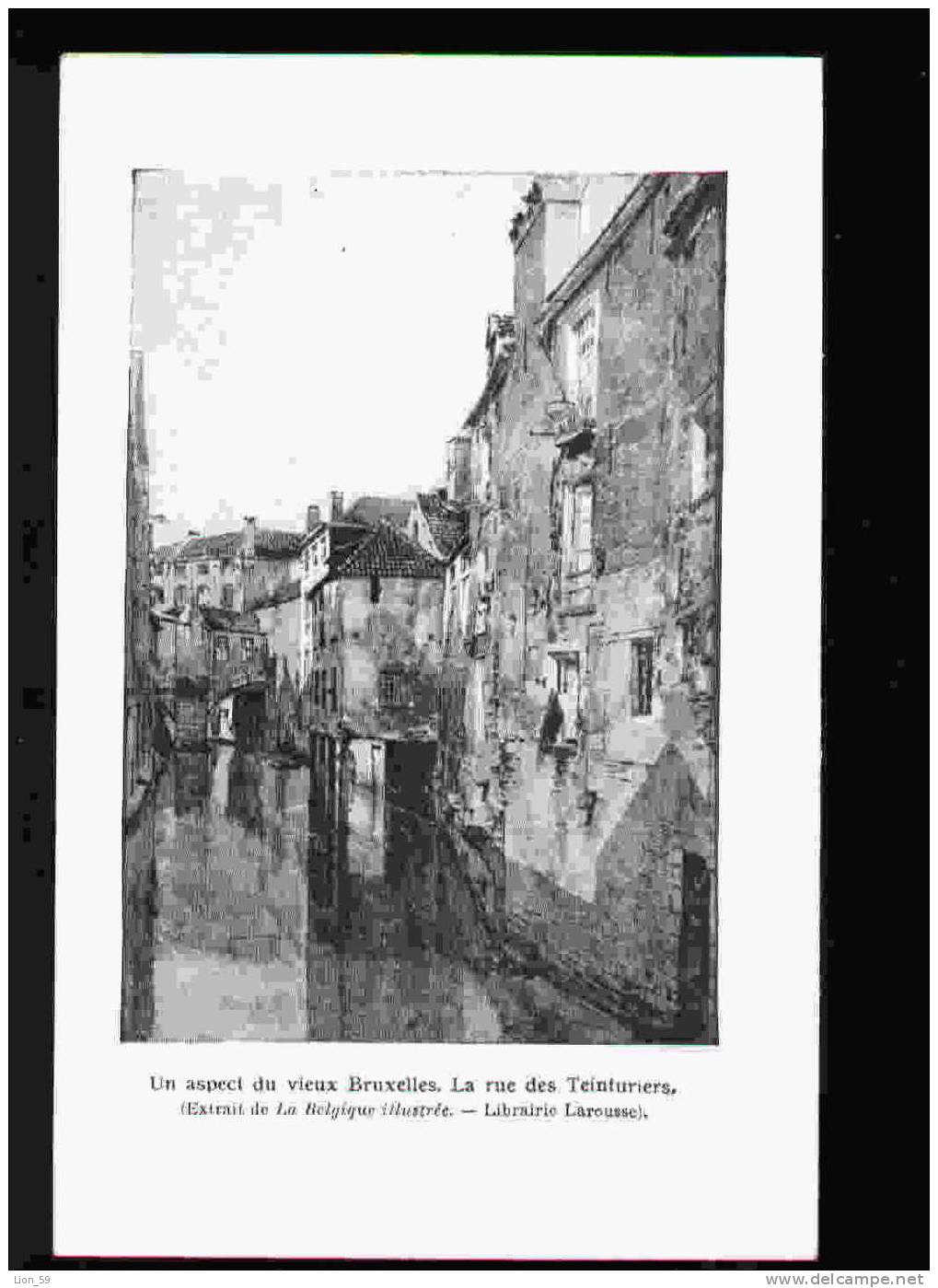 LIBRARY LAROUSSE Paris France Art Un Aspect Du Vieux BRUXELLES La Rue Teinturiers Postcard 26829 - Bibliotheken