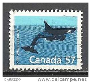 1 W Valeur Used,  Oblitérée - CANADA - KILLER WHALE - L´ÉPAULARD - N° 1278-11 - Baleines