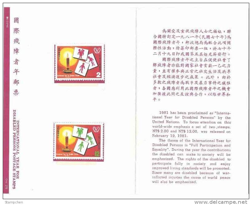 Folder 1981 Year For Disabled Persons Stamps Challenged Candle - Handicap