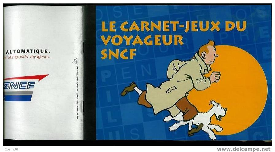 Carnet-jeux Du Voyageur SNCF 1994 Et TINTIN Le Célèbre Reporter - Tintin