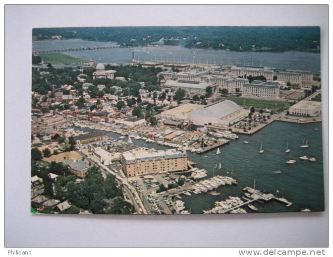 Annapolis Md  Annapolis Hilton In  Aerial View Early Chrome - Annapolis