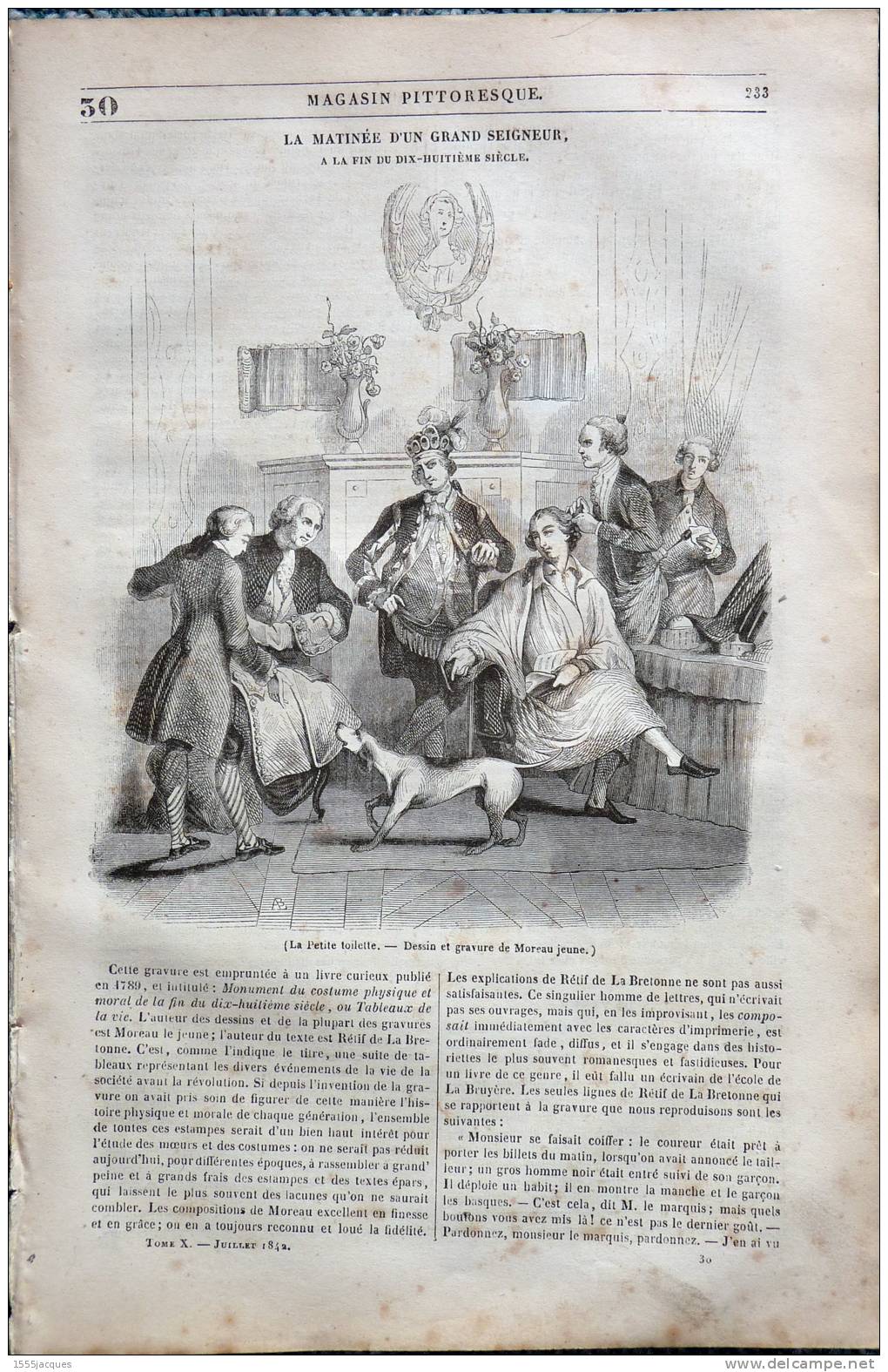 LE MAGASIN PITTORESQUE - JUIL 1842 - N°30 : MATINEE GRAND SEIGNEUR - DEVISES EMBLEMES ANTIQUES - JOUVENET ROUEN - - 1800 - 1849