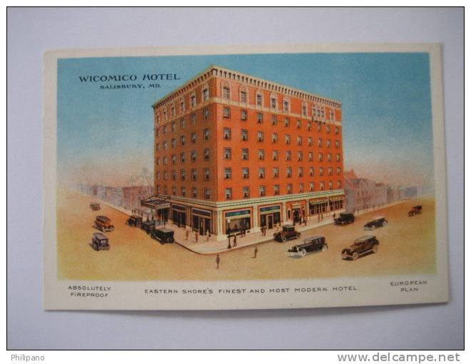 Salisbury Md   Wicomico Hotel    1934 Cancel - Otros & Sin Clasificación