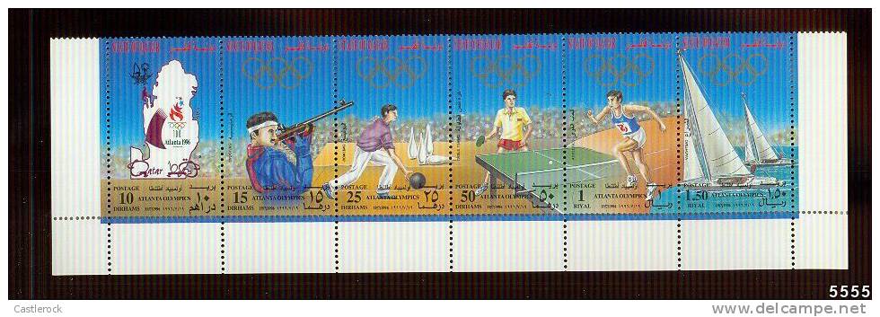 T)1996,QATAR,SRTIP OF 6,SUMMER OLYMPIC GAMES ATLANTA,MNH - Estate 1996: Atlanta