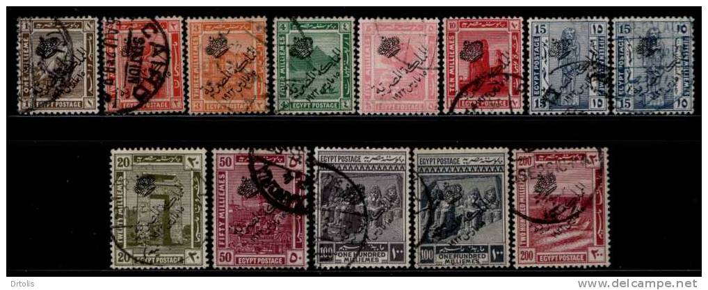 EGYPT / 1922 / VF USED SET INCLUDING THE VERY RARE 100 MMS WITH STAR & CRESCENT WMK / 2 SCANS . - Usati