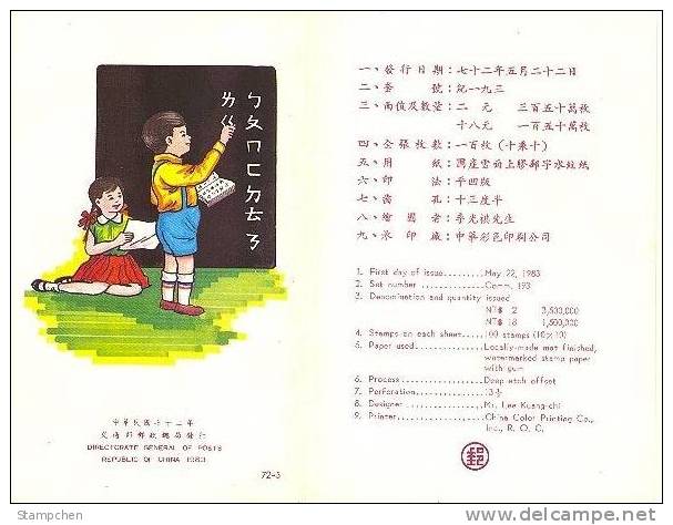 Folder 1983 70th Anni Of Mandarin Phonetic Symbols Stamps Famous Book - Otros & Sin Clasificación