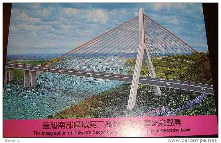 Folder Taiwan 2000 Freeway Stamps Bridge River Interchange Scenery - Neufs