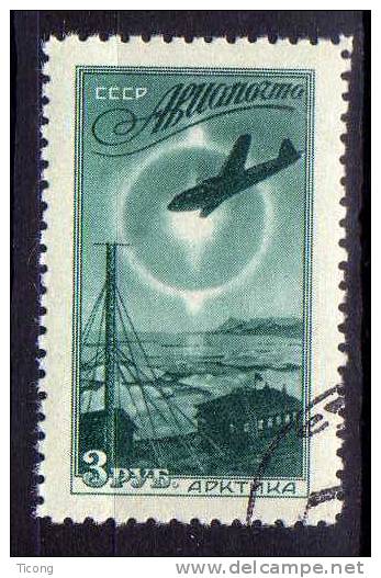 URSS  POSTE AERIENNE NUMERO 96 DE 1949 - ILIOUCHINE 12 PAYSAGES POLAIRE - Oblitérés