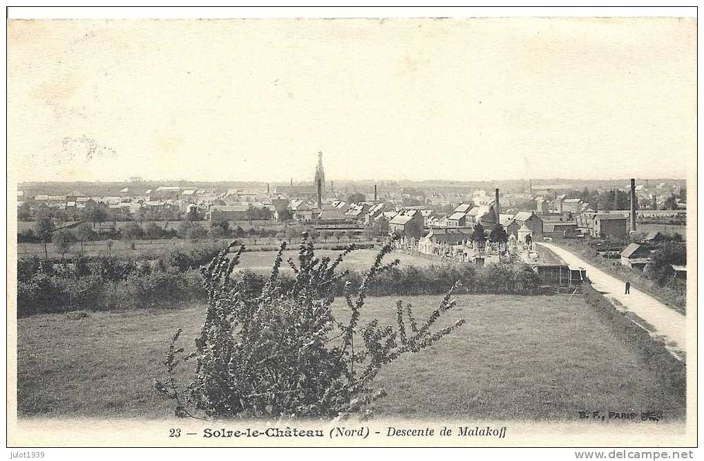 SOLRE - LE - CHATEAU ..-- 59 . NORD ..-- Descente De Malakoff .1907 Vers BEAUMONT , Belgique . Voir Verso . - Solre Le Chateau